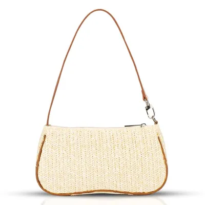Women's Hand-Woven Straw Beach Tote Bag