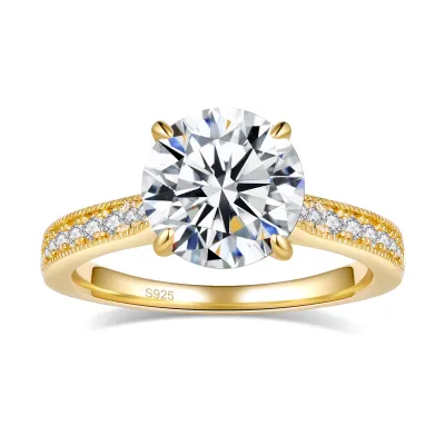 D Color VVS1 Moissanite Engagement Ring in Sterling Silver