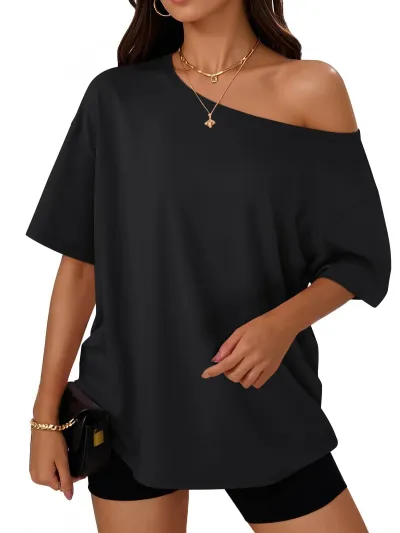 Women's Off the Shoulder Oversized T-Shirt