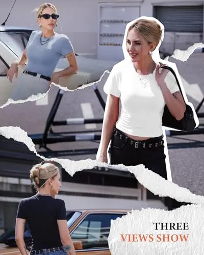 Women's Basic Crew Neck T-Shirts, 3-Pack
