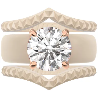 Women's Silicone Engagement Ring Set with Cubic Zirconia Stone