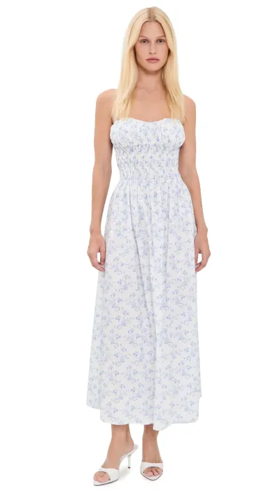 Ivette Strapless Smocked Floral Maxi Dress for Women